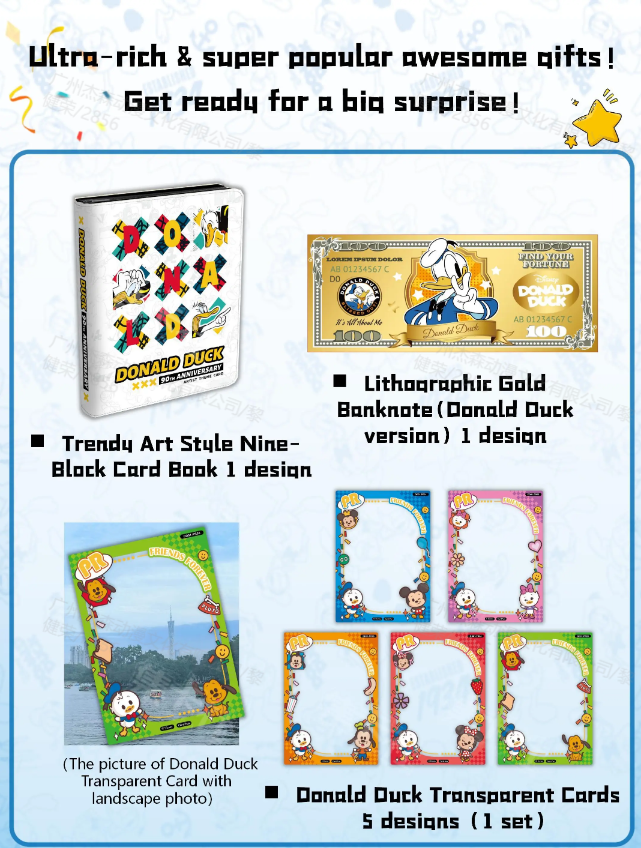 DISNEY - CARD FUN BOX - Donald Duck 90th Anniversary Boite 10 Boosters 4 cartes