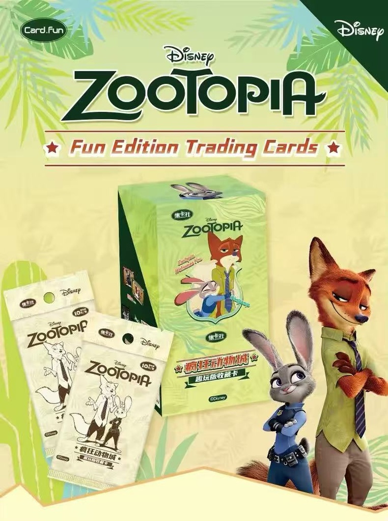 DISNEY - CARD FUN BOX - Zootopia Boite 5 Boosters 4 Cartes