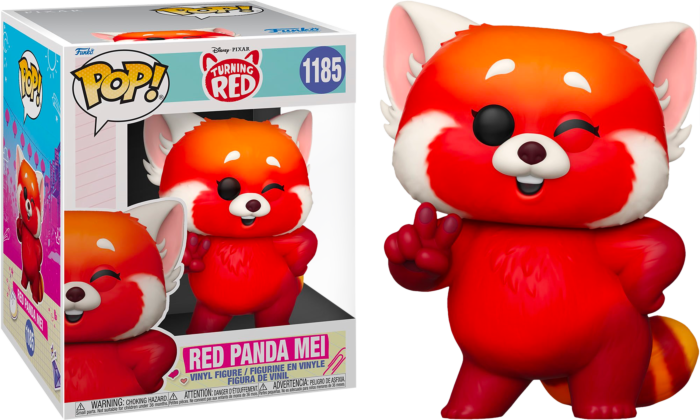 DISNEY Turning Red - POP SUPER 6" N° 1185 - Panda Mei (boite abimé => coup de cutter sur le dessus